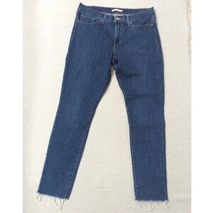 Levi's Jeans Womens 33 Blue 311 Shaping Skinny Raw Hem Dark Wash Denim